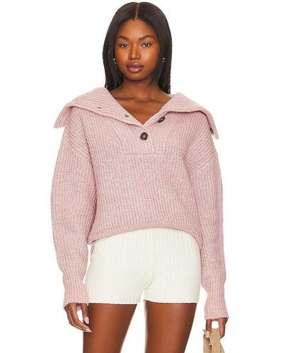 Varley Peverel Button Sweater - Pink