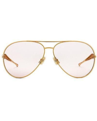 Bottega Veneta Sardine Aviator Sunglasses - Metallic