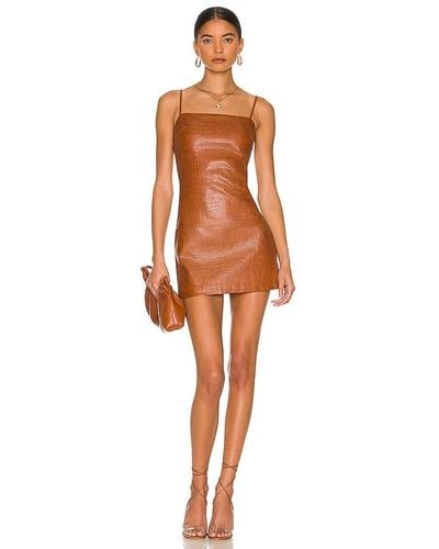 Bardot Croc Mini Dress - Brown