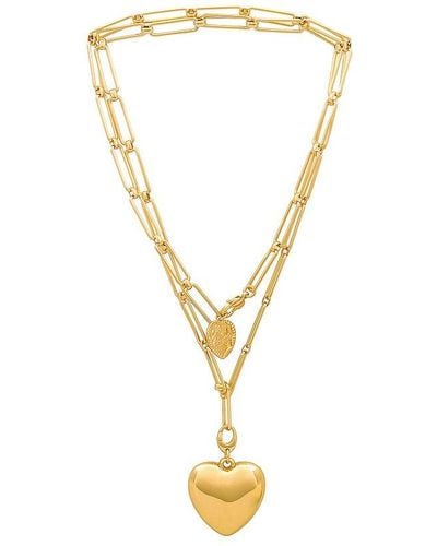Jenny Bird X Revolve Puffy Heart Chain Necklace - Metallic