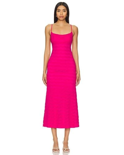 Bardot Adoni Zig Zag Midi Dress - Pink