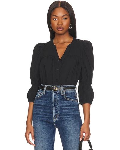 Nation Ltd Geneva Romantic Crop Top - Noir