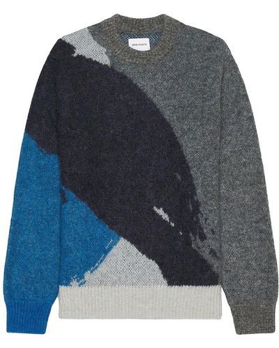 Norse Projects Arild Alpaca Mohair Jacquard Sweater - ブルー