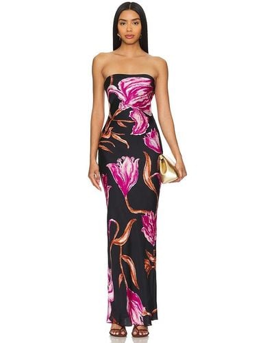 Rococo Sand Maxi Strapless Dress - Red
