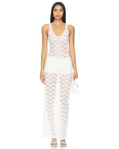 MAJORELLE Alexa Sheer Maxi Dress - White
