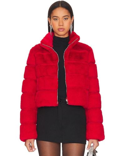 Generation Love Tala Faux Fur Jacket - Red