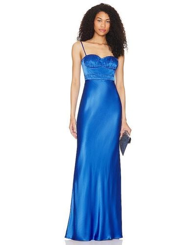 Shona Joy Oliviera Ruched Maxi Dress - Blue