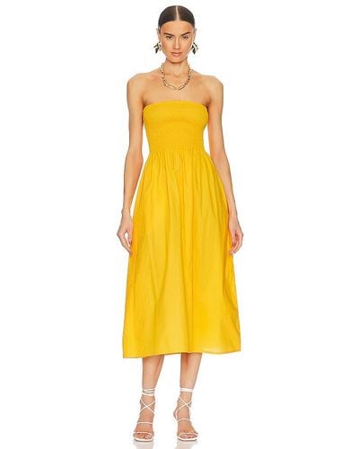 Faithfull The Brand Madella Midi Dress - Yellow