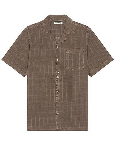 Rolla's Tile Cord Bowler Shirt - Brown