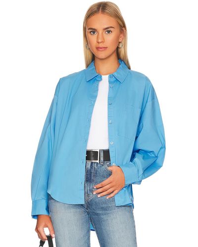 Pistola Sloane Oversized Button Down Shirt - ブルー