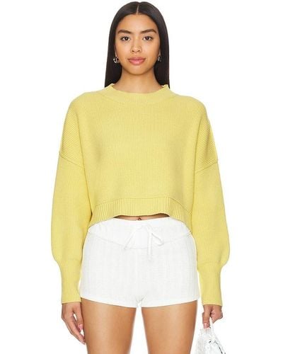 Free People Easy Street Crop Pullover - Yellow
