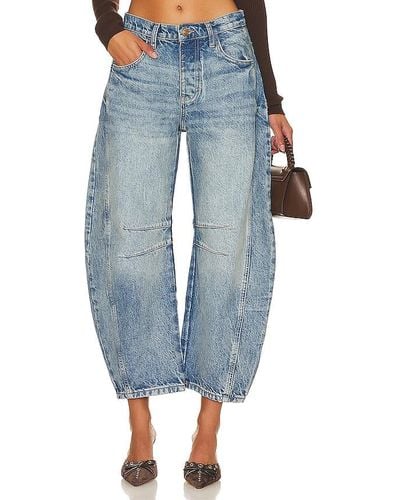 Free People X We The Free Good Luck Mid Rise Barrel - Blue