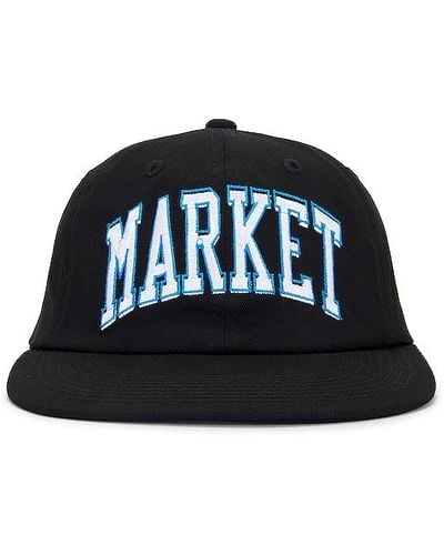 Market Offset Arc 6 Panel Hat - Black