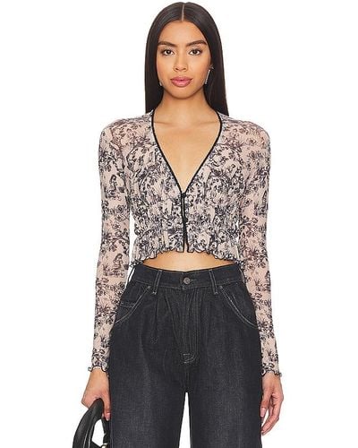 Only Hearts Afternoon Delight Ruched Cardi Top - Black