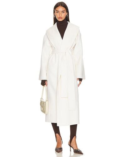 AEXAE Cashmere Wrap Coat - White