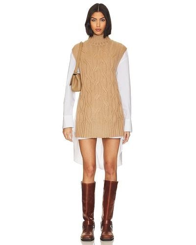 Autumn Cashmere Chunky Cable Sleeveless Tunic - Natural