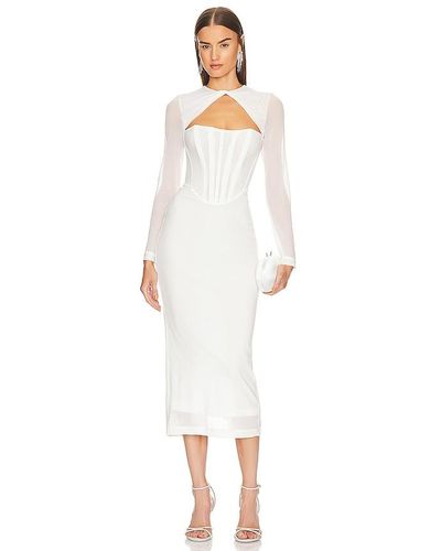 Bardot Ramona Corset Mesh Dress - White