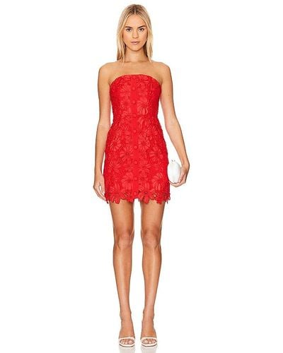 MILLY ROBE COURTE ROJA LACE - Rouge