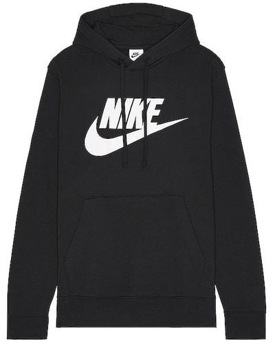 Nike Club Graphic Pullover Hoodie - Black