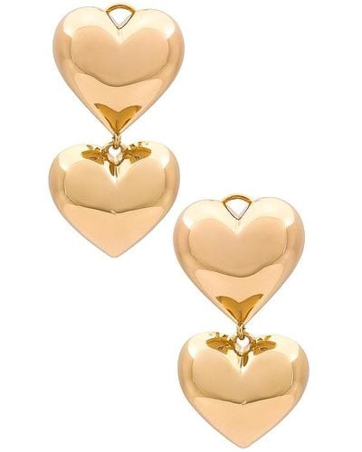Lili Claspe Double Bubble Heart Earrings - Metallic