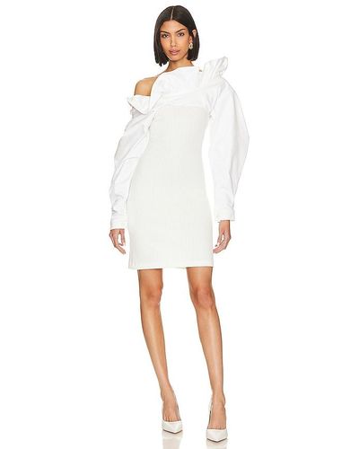 aaizél Wave Ruffle Mini Dress - White