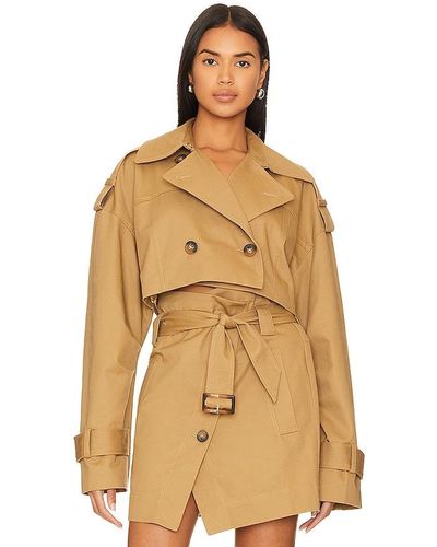 L'academie Zoey Cropped Trench Jacket - Natural