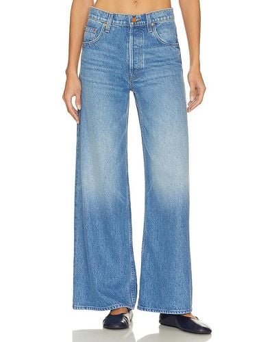 Mother Jeans anchos de talle medio double dip nerdy - Azul