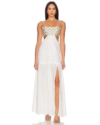 MILLY Cabana Atalia Mirrored Maxi Dress - White