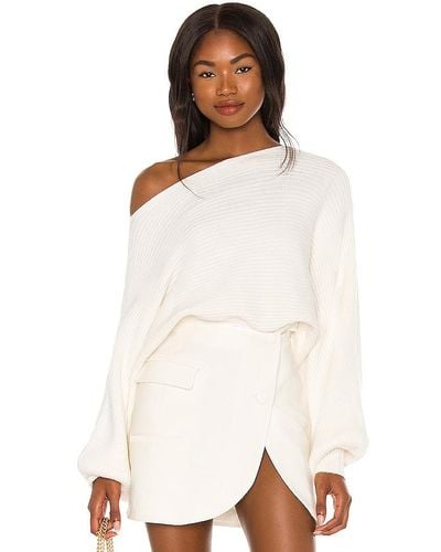 Lovers + Friends Olivia Off Shoulder Sweater - White