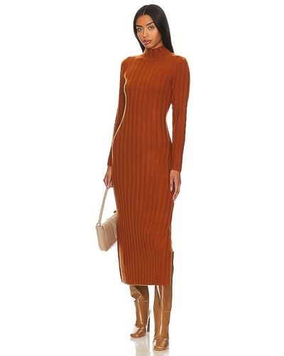 Callaghan Pia Long Sleeve Midi Dress - Brown