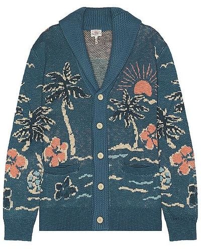 Faherty Offshore Swell Cardigan - Blue