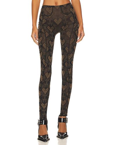 Poster Girl Scarlett Leggings Flocked Mesh Leggings - Black