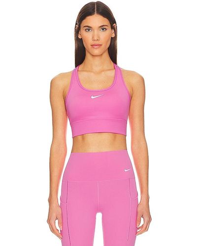 Nike Padded Longline Sports Bra - Pink