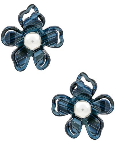 Lele Sadoughi Azalea Button Earrings - ブルー