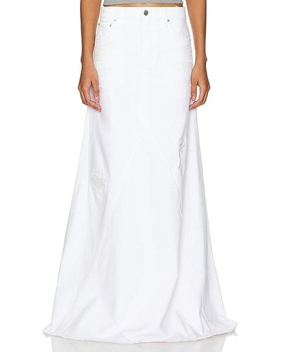 GRLFRND Fiona Godet Maxi Skirt - White