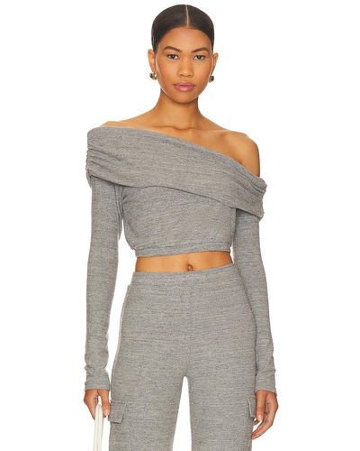 Lovers + Friends Bari Off The Shoulder Top - Gray