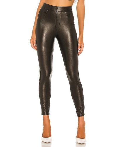 Spanx Leather-like Ankle Skinny Trousers - Black