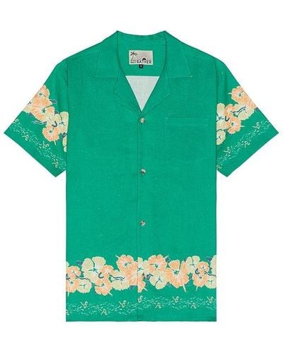Bather Ornate Bloom Camp Shirt - Green