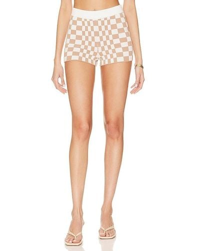 Lovers + Friends Carice Chequered Shorts - White