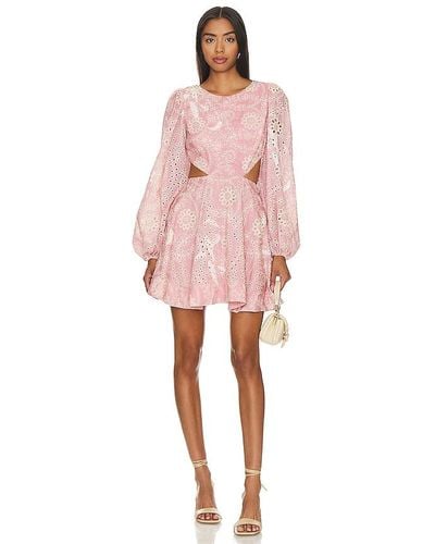 Bardot Mila Broderie Mini Dress - Pink