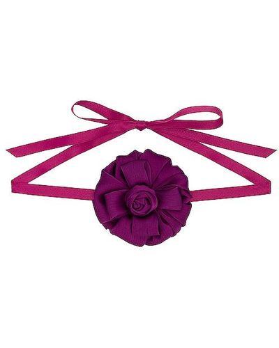 Lele Sadoughi Silk Gardenia Ribbon Choker - Pink