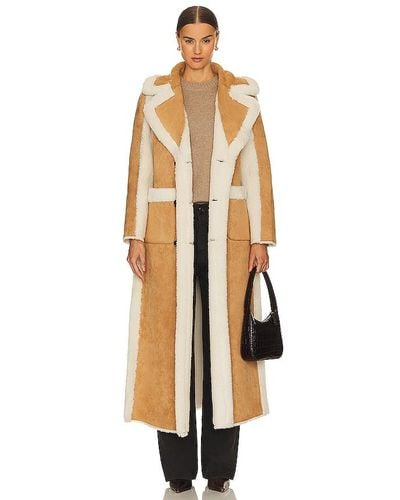 Adrienne Landau MANTEAU RÉVERSIBLE IMITATION MOUTON RETOURNÉ - Neutre