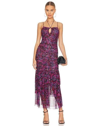 MISA Los Angles Vestido midi nicola - Morado