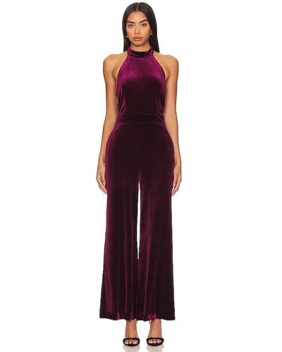 1.STATE Mock Neck Halter Jumpsuit In Wine. Size 2, 4, 6, 8. - Red