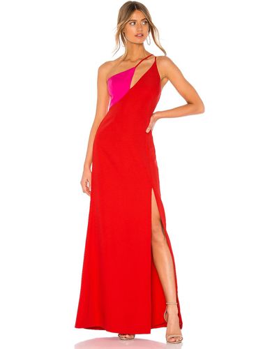BCBGMAXAZRIA Cut Out Colorblock Gown - Rot