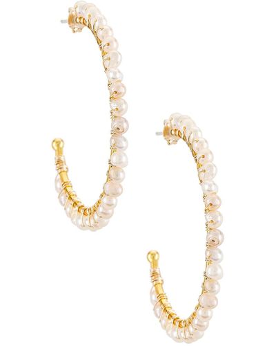 Mercedes Salazar Pendientes perlas de amor - Metálico
