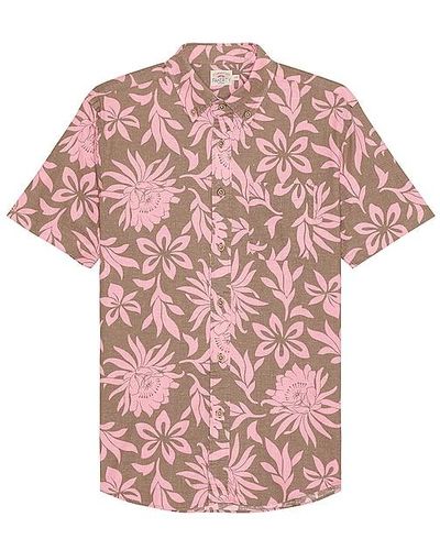 Faherty Short Sleeve Breeze Shirt - Pink