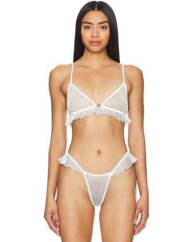 Only Hearts Nothing But Net Triangle Bralette - White