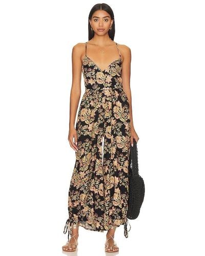 Free People Stand Out Printed Jumpsuit - Natural