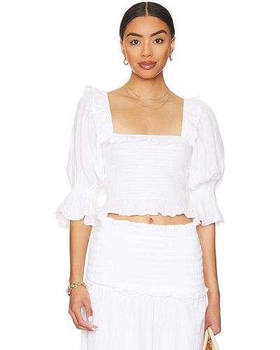 Seafolly Caspian Shirring Top - Blanc